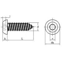 Vis autotaraudeuses à tête ronde hexagonale en acier inoxydable 304 haute résistance 8.8, finition noire, norme GB, emballage sous blister