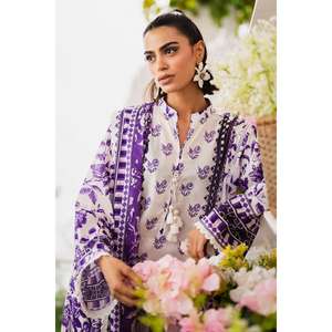 Traje de jardín morado sin costuras de 3 piezas para mujer, talla XS, largo hasta la rodilla, con estampado digital, cuello mandolina, decoración de diamantes, producto boutique ODM - Product Image 6