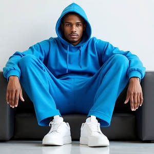 Élégant 500 GSM Track Hoodie Pantalon Ensemble Durable pour Streetwear Formation Imprimé Toutes Les Couleurs Disponibles Pantalon Droit À Capuche Col - Product Image 1