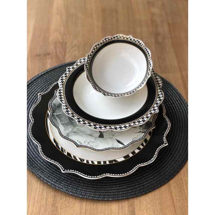Dinner Set Black Rose 24 Pieces for 6 Persons