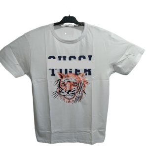 Camiseta en blanco sólida de algodón 100% de alta calidad, camiseta de manga corta con cuello redondo, camiseta Unisex elegante de talla grande a la moda, precio al por mayor - Product Image 1