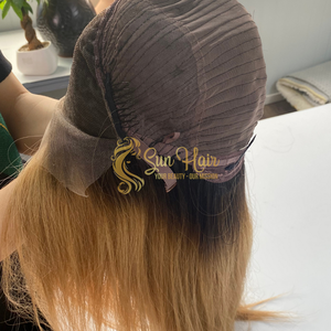 Sun Hair Company Ombre Brun Cheveux Vierges Droite Frontale Lace HD Front Perruques sans colle Perruques Extensions de cheveux humains vietnamiens - Product Image 4
