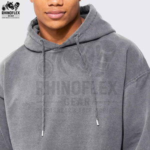 Nouveauté : Sweat à capuche en molleton délavé à l'acide, séchage rapide, grande taille, respirant, 100 % coton, fabriqué au Pakistan, en promotion - Product Image 4