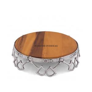 Métal galvanisé et rotin de la meilleure qualité de forme ronde Ensemble de 2 plateaux de service pour les mariages et les fêtes Centre de table Fournitures - Product Image 4