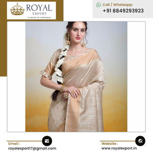 Colección exclusiva de Sari tejido de seda pura de diseñador de moda de la mejor calidad, tamaño libre para bodas, fiestas, Material de algodón - Product Image 4