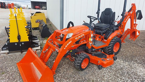 For BX23S 4WD Wheel Tractor with Backhoe and Front Loader Red Garden Tractor Multifunctional 25HP Gear Drive - Product Image 3