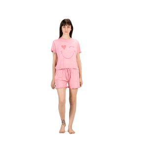 Ensemble de vêtements de nuit en coton tricoté à 100% - Shorts et haut avec poches à taille élastique, super doux et confortable, logo personnalisé, fourniture ODM pour usage domestique - Product Image 1