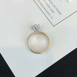 1.70tcw IGI Certified Round Lab <b>Diamond</b> <b>Ring</b> Yellow Gold Band with White Gold Prongs - Product Image 4