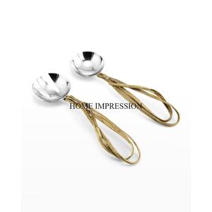 Juego de 2 cubiertos de utensilios de cocina de tamaño personalizado y logotipo de color plateado con acabado brillante pulido para pastel y Pizza y cuchillo - Product Image 2