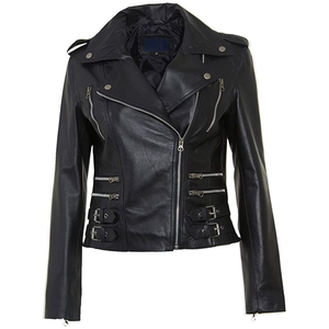 แจ็กเก็ตหนังแกะแท้สำหรับผู้หญิงคุณภาพพรีเมียมสินค้า2025ดีไซน์ทนทานมีซิปปิดสำหรับฤดูหนาว - Product Image 1