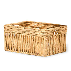 Panier organisateur de maquillage rectangulaire en jacinthe d'eau, pour chambre, salle de bain, comptoir - Product Image 2