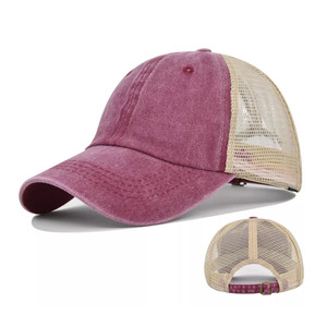 Casquette de baseball de sport d'été à la mode de qualité supérieure pour adulte Streetwear Unisexe Casquette brute délavée Couleur unique Casquettes de baseball - Product Image 4