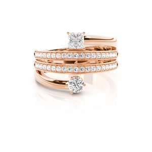 Obra maestra, peso de 0,40 quilates, configuración de pavé, Diamante redondo y Princesa, joyería fina, Diamante cultivado en laboratorio, bueno para regalo de boda - Product Image 3