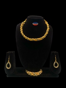 Conjunto de collar y pulsera de cadena de eslabones de malla de moda para bodas y fiestas Regalo de boda y fiesta - Product Image 5