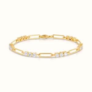 สร้อยข้อมือเทนนิสทองคำขาว 14 กะรัต ประดับเพชรเลี้ยงในห้องปฏิบัติการ เกรด DEF VS ความใส สำหรับผู้หญิง น้ำหนัก 12 กรัม ยี่ห้อ Vala Brothers รุ่น BR-39 ทรงบริลเลียนท์คัท ผลิตโดย OEM - Product Image 6