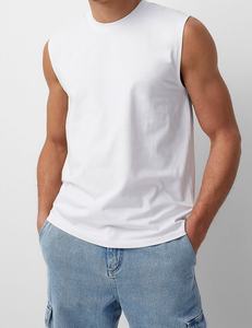 Camiseta de Hombre 100% Algodón, Sin Mangas, Lisa, Elástica en 2 Direcciones, 220 g/m², Tallas M a 3XL, Producción OEM/ODM, Corte Regular - Product Image 1