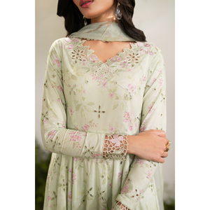 Conjunto de Traje para Mujer IZNIK-3PC con Dupatta de Seda Estampada y Pantalón, Vestido Estampado con Bordado-BIC-067 - Product Image 6