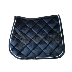 Tapis de selle d'équitation Veet bleu personnalisé anti-dérapant doux différemment conçu tissu doux coton coussin mousse luxe fourrure polaire - Product Image 3