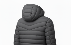 Chaqueta Acolchada con Capucha Premium para Hombre, de Grafito, Lisa, Ligera, Aislante, Cortavientos, Transpirable, Ropa de Invierno de Alta Gama - Product Image 4