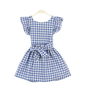 CONTIKIDS SD323 DianaDRESS Vestido de verano de una pieza para niñas con patrón a cuadros y decoración con volantes hasta la rodilla para niños - Product Image 2