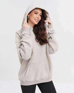 Sudadera con capucha con logotipo personalizado para mujer con mangas largas Sudadera de lana OEM para invierno Etiqueta privada Suministro al por mayor de moda - Product Image 3