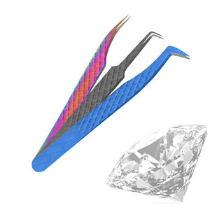 Venta al por mayor de pinzas de fibra de acero inoxidable de alta calidad Extensiones de pestañas puntiagudas Profesionales de la belleza Etiqueta privada Varios - Product Image 2