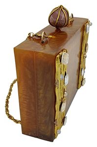 กล่องคลัทช์ทำจากอะคริลิกเรซินหรูหรากระเป๋าปาร์ตี้ปิดด้วยแม่เหล็กสำหรับผู้หญิงสำหรับงานแต่งงานและงานปาร์ตี้ - Product Image 4