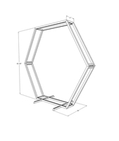Arche de mariage en métal de 1,8 m pour décoration extérieure, écran de fond de scène, accessoires de mariage, arche de mariage en fer forgé à tube unique, support circulaire pour arche en métal