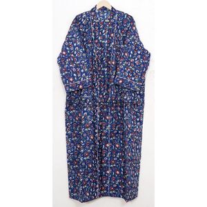 Kimono Largo Unisex Hecho a Mano, Ropa de Dormir de Lujo, Bata de Baño de Algodón, Cubierta de Playa, Batas de Mujer al por Mayor para el Verano - Product Image 5