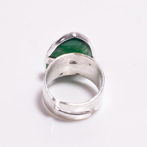 925 argent Sterling classique fantaisie coupe vert Onyx pierre précieuse bague haute qualité mariage anniversaire fête bijoux pour fiançailles - Product Image 2