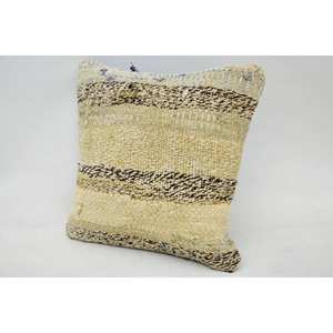 <b>Beige</b> Wool Woven Kantha Patchwork Pillow 12x12 Inch Luxury Rustic <b>Throw</b> Pillow Vintage Fluffy Non-Slip Eco-Friendly Removable - Product Image 3