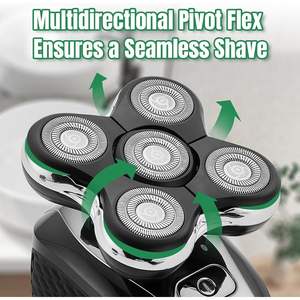 Cabezales de Repuesto para Afeitadora Eléctrica Rotativa Facial Mini, con Cinco Cuchillas y Resistencia al Agua IPX7 - Product Image 2