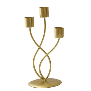 High Quality Gold Metal <b>Iron</b> Candle Holder Festive Home Lighting Accessory <b>on</b> Sale - Product Image 1