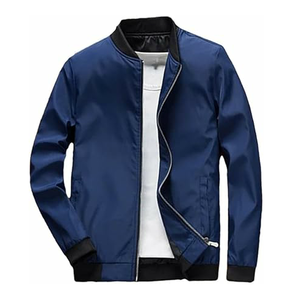 2025 hombres Casual moda High Street estilo poliéster/algodón transpirable a prueba de viento Color sólido bombardero chaqueta de alta calidad para hombres - Product Image 4