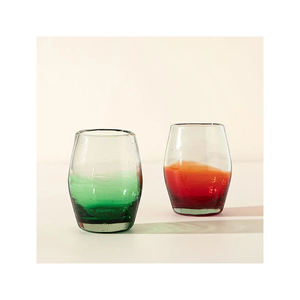 Juego de Copas de Vino Sin Tallo Multicolor Degradado Premium, Cristalería Elegante para el Hogar y Fiestas de la India - Product Image 2