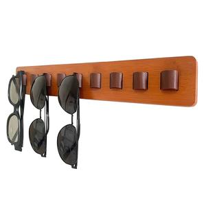 Organizador de gafas de sol de madera rústica, exhibición de gafas montada en la pared para entrada, sala de estar, dormitorio, almacenamiento en el hogar para gafas - Product Image 1