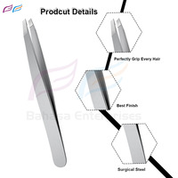 Vente en gros emballage personnalisé meilleure vente pince à épiler à sourcils pointe inclinée professionnelle Bahasa Pro Beauty Label privé