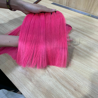 Extensions de cheveux humains vierges lisses et raides couleur rose pour femmes noires, longueurs de 8 à 30 pouces, double trame faite à la machine, vente en gros