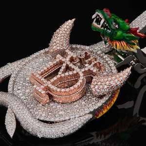 Colgante de Calavera 3D Personalizado en Plata de Ley 925, Estilo Hip-Hop, con Diamante Moissanite VVS, Colgante Grande y Pesado de Moda - Product Image 3