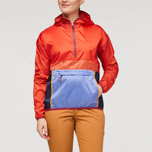 Chaquetas informales con cremallera personalizadas para mujer, cortavientos de manga larga con capucha de nailon y dobladillo ajustable, servicio OEM - Product Image 1