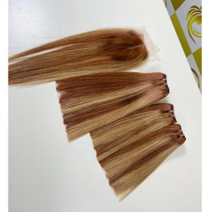 PIANO ORANGE HD LACE FERMETURE TRANSPARENTE 100% DENSITÉ FERMETURE SUPER QUALITÉ COULEUR PERSONNALISÉE CHEVEUX VIETNAMIENS - Product Image 4