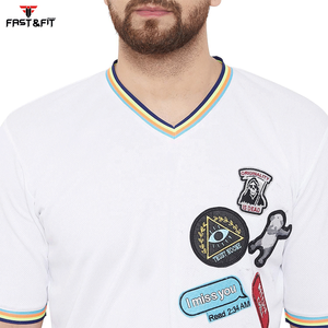 Nouveau style fabriqué en usine t-shirt à manches courtes et short couleur contrastée séchage rapide nouveau style t-shirt et short ensemble - Product Image 6