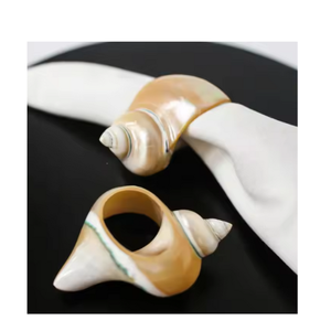Servilletero de concha marina hecho a mano, soporte de concha Turbo natural para Decoración de mesa, estilo de lujo del mejor vendedor. - Product Image 1