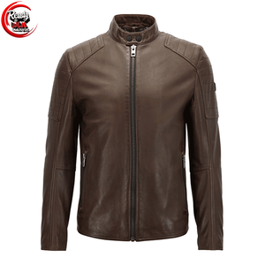 2025 nueva chaqueta de cuero para hombre para motorista piel de cordero genuina chaquetas de Material de cuero de alta calidad para hombres servicio OEM personalizado - Product Image 1