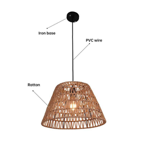 Candelabros de ratán de bambú minimalistas hechos a mano de fábrica de Vietnam buena venta lámpara colgante de interior moderna para luz de comedor - Product Image 3