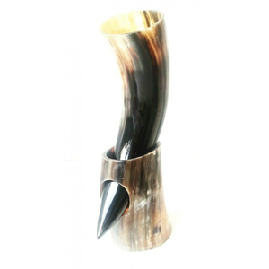Corne à boire Viking faite à la main écologique de haute qualité Corne à bière écologique avec ceinture en cuir Tasses de qualité - Product Image 6