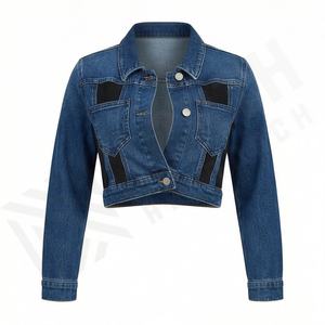 Vestes en jean d'hiver pour femmes, haut court en denim respirant, manteau grande taille, vêtements d'extérieur élégants, vêtements décontractés de rue, couleur personnalisée - Product Image 1