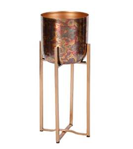 Jardinière de Vase en métal en tôle de haute qualité martelé texturé argent décoration intérieure/extérieure pour la maison ou le jardin - Product Image 2