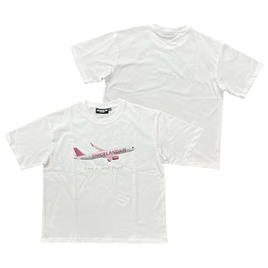 T-shirt blanc à manches courtes pour homme SNICELANDAIR avec imprimé avion, col rond, coupe classique, décontracté, 100% coton jersey respirant - Product Image 1
