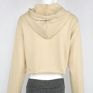 Sweats à capuche en coton pour femmes Sweats à capuche de haute qualité Design original Mode haut court sexy Col à capuche Style sportif Respirant - Product Image 4